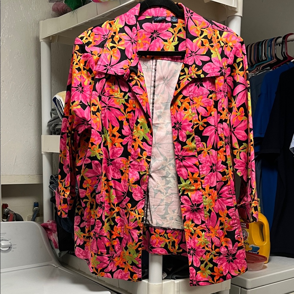 Westbound Floral Blazer - Pink and Orange